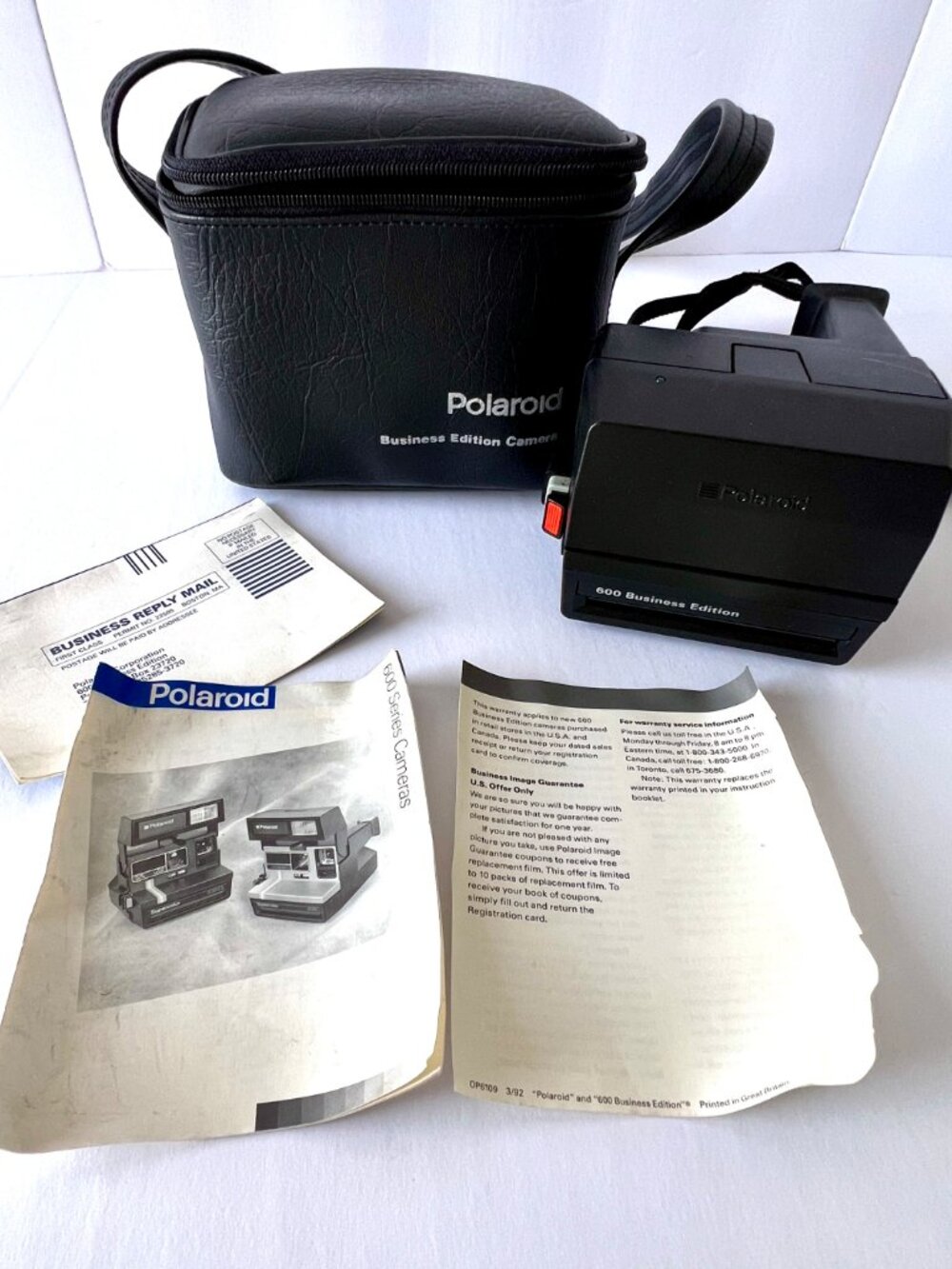 Vintage Polaroid 600 Business Edition Camera with Case & Manual